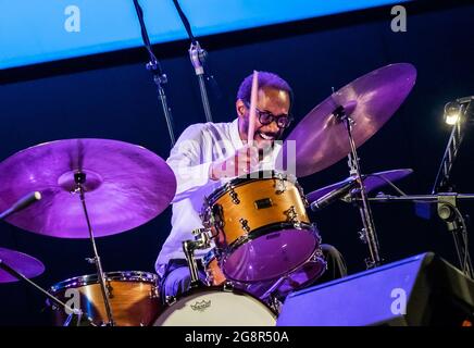 Napoli, Italia. 21 luglio 2021. John John Patitucci Triowith Brian Blade e Chris Potter. (Foto di Giovanni Esposito/Pacific Press/Sipa USA) Credit: Sipa USA/Alamy Live News Foto Stock