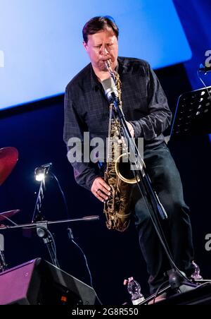 Napoli, Italia. 21 luglio 2021. John John Patitucci Triowith Brian Blade e Chris Potter. (Foto di Giovanni Esposito/Pacific Press/Sipa USA) Credit: Sipa USA/Alamy Live News Foto Stock