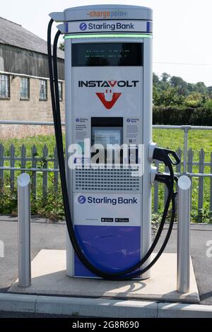 Punti di ricarica elettrici Instavolt presso varie stazioni di ricarica a Norfolk UK Foto Stock