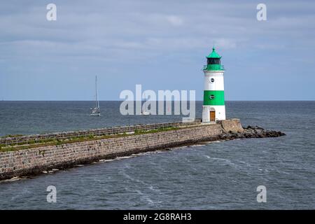 Faro di Schleimünde alla foce dell'insenatura di Schlei, in Schleswig-Holstein, Germania Foto Stock