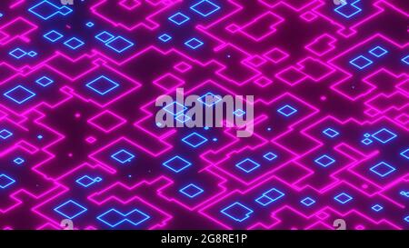 Immagine 3D di forme quadrate astratte Foto Stock