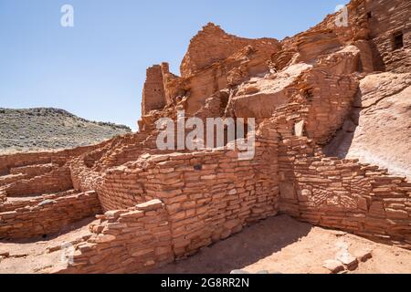 Antiche rovine indiane al Wupatki National Monument in Arizona - il più grande pueblo indipendente Foto Stock