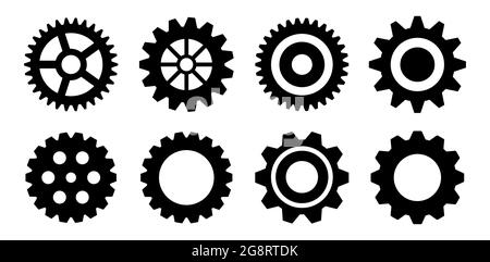 Gruppo di icone vettoriali per ingranaggi a spirale Illustrazione Vettoriale
