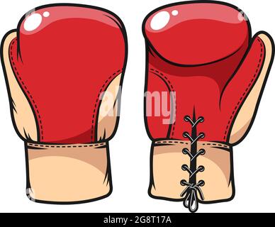 Guanti da boxe rossi su entrambi i lati Illustrazione Vettoriale