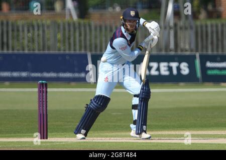 BECKENHAM, REGNO UNITO. 22 LUGLIO Graham Clark di Durham pipistrelli durante la partita della Royal London One Day Cup tra Kent e Durham al County Ground di Beckenham giovedì 22 luglio 2021. (Credit: Will Matthews | MI News ) Credit: MI News & Sport /Alamy Live News Foto Stock