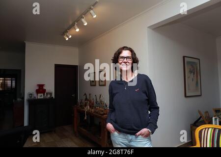 Campinas, Brasile. 22 luglio 2021. Nella foto, l'ex giocatore di pallavolo vera mossa, che vedrà suo figlio Bruninho come portabandiera all'apertura delle Olimpiadi di Tokyo, Giappone questo venerdì (23). Credit: Leandro Ferreira/FotoArena/Alamy Live News Foto Stock