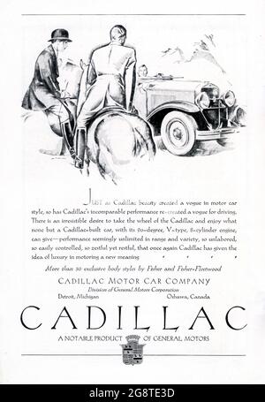 Annuncio Cadillac 1927 Foto Stock