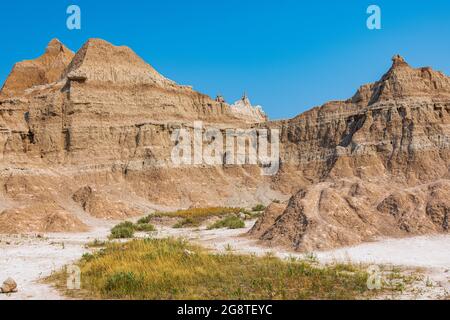 Buttes e Canyons si trovano in tutto il Badlands National Park Foto Stock