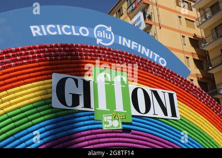 Salerno, Salerno, Italia. 21 luglio 2021. Il Giffoni Film Festival, 50° edizione, si apre nonostante la pandemia. Il festival cinematografico, uno dei più grandi al mondo riservato esclusivamente ai bambini, si è svolto ogni anno nonostante le osterie poste dalla pandemia. (Credit Image: © Paola desiderio/ZUMA Press Wire) Foto Stock