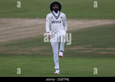 CHESTER LE STREET, REGNO UNITO. 22 LUGLIO durante la partita del Tour Match tra County Select XI e India a Emirates Riverside, Chester le Street giovedì 22 luglio 2021. (Credit: Mark Fletcher | MI News) Credit: MI News & Sport /Alamy Live News Foto Stock