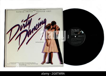 Dirty Dancing: Colonna sonora originale di Vestron Motion Picture. Album musicale su disco LP vinile. Copertina album Foto Stock