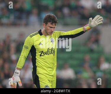 Austin, Texas, Stati Uniti. 22 luglio 2021. Il portiere dei Seattle Sounders Spencer Richey (18) durante la prima metà di una partita di calcio della Major League tra l'Austin FC e il Seattle Sounders FC il 22 luglio 2021 ad Austin, Texas. Seattle ha vinto, 1-0. (Credit Image: © Scott Coleman/ZUMA Press Wire) Foto Stock