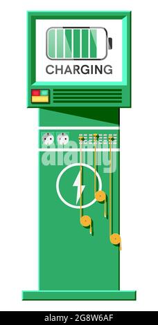 Stazione di carica del veicolo elettrico o del dispositivo. Illustrazione Vettoriale