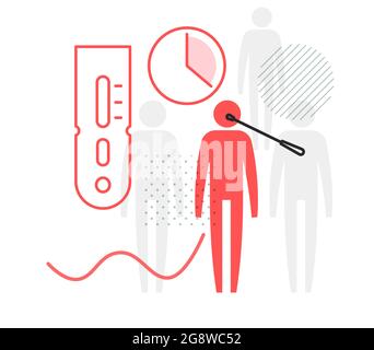 Antigen Testing for Coronavirus in community - Icon as EPS 10 file Illustrazione Vettoriale