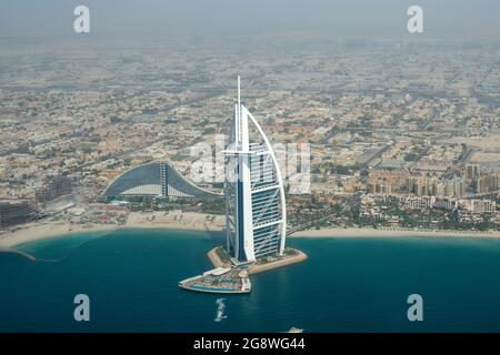 Aereo dell'hotel Burj al Arab Foto Stock