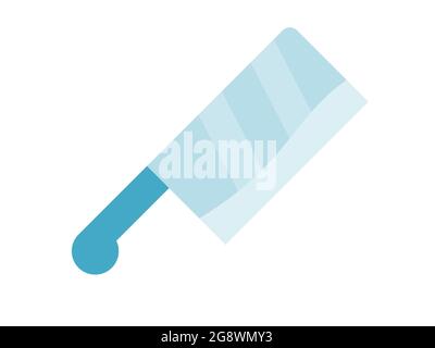 icona singola isolata del coltello macellaio con illustrazione vettoriale a forma piatta Foto Stock