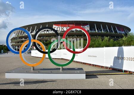 Tokyo, Giappone. Luglio 23 2021: Tokyo Olympic Stadium durante i Giochi Olimpici Tokyo 2020, il 23 luglio 2021 a Tokyo, Giappone - Foto Yoann Cambefort / Marti Media / DPPI Credit: DPPI Media/Alamy Live News Foto Stock