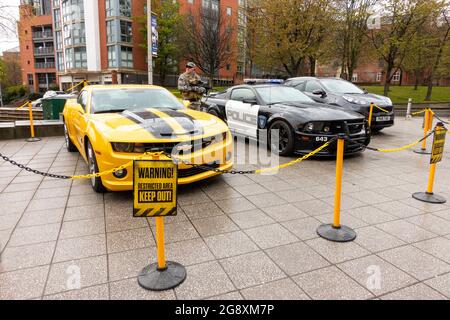 Automobili americane dal film Transformers ad una convention Foto Stock