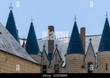 Château de Montreuil-Bellay, Valle della Loira, Francia Foto Stock