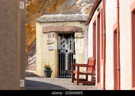 St Fillan's Cave, Cove Wynd, Pittenweem, Fife, Scozia, REGNO UNITO Foto Stock