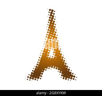 Eifel torre rasterizzata in oro Illustrazione Vettoriale