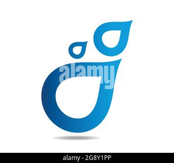 Gocce di pioggia delineate che cadono ad un angolo Illustrazione Vettoriale