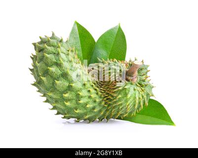 Frutta soursop su sfondo bianco Foto Stock
