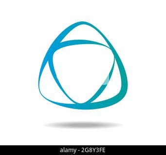 Il logo astratto è composto da due triangoli arrotondati Illustrazione Vettoriale
