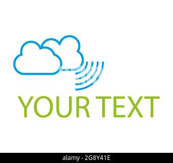 Cloud di dati. Radiazione dalla nuvola. Telecomunicazioni Illustrazione Vettoriale