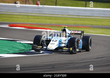 12 Zendeli Lisim (ger), MP Motorsport, Dallara F2, in azione durante il 4° round del Campionato FIA Formula 2 2021 dal 16 al 18 luglio 2021 sul circuito di Silverstone, a Silverstone, Regno Unito - Foto Xavi Bonilla/DPPI Foto Stock