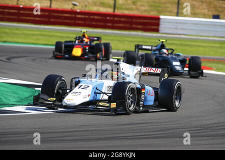 12 Zendeli Lisim (ger), MP Motorsport, Dallara F2, in azione durante il 4° round del Campionato FIA Formula 2 2021 dal 16 al 18 luglio 2021 sul circuito di Silverstone, a Silverstone, Regno Unito - Foto Xavi Bonilla/DPPI Foto Stock
