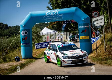 Roma, Italia. 23 luglio 2021. Durante il 2021 FIA ERC Rally di Roma capitale, 3° appuntamento del Campionato europeo Rally FIA 2021, dal 23 al 25 luglio 2021 a Roma - Photo Grégory Lenenmand / DPPI Credit: DPPI Media/Alamy Live News Foto Stock