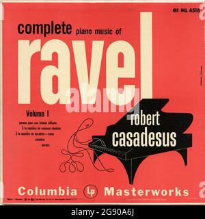 La completa musica per pianoforte di Ravel, Volume i - copertina di un disco in vinile d'epoca Foto Stock