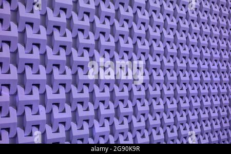 Motivo 3D color lavanda della superficie della parete per lo sfondo Abstract Foto Stock