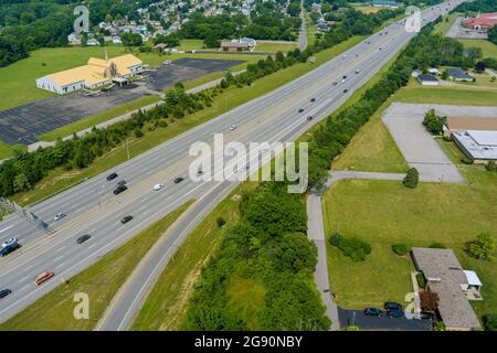 Vista aerea sulla strada statale 70 vicino a Scioto Woods, Columbus, Ohio USA Foto Stock