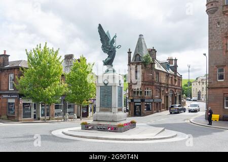 War Memorial, High Street, Lockerbie, Dumfries e Galloway, Scozia, Regno Unito Foto Stock