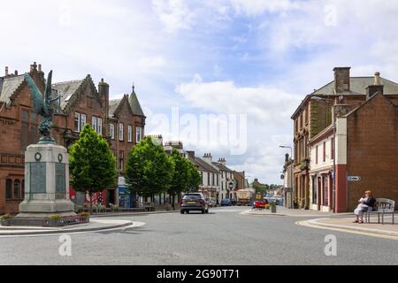 War Memorial, High Street, Lockerbie, Dumfries e Galloway, Scozia, Regno Unito Foto Stock