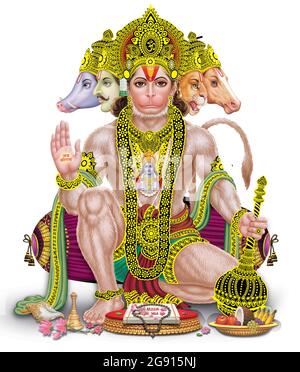 Rama vakta Signore indiano Hanuman Foto Stock