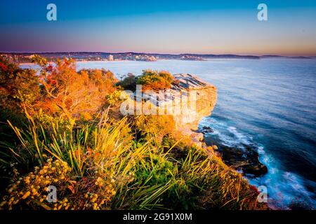 Vista della città di Manly dal punto di osservazione Shelly Head Foto Stock