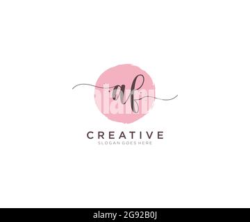 AF monogramma di bellezza con logo femminile ed elegante design con logo, logo scritto a mano di firma iniziale, matrimonio, moda, floreale e botanico con creatività Illustrazione Vettoriale