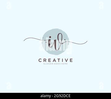 IV Monogramma di bellezza del logo femminile e design elegante del logo, logo di scrittura a mano della firma iniziale, matrimonio, moda, floreale e botanico con creativo Illustrazione Vettoriale