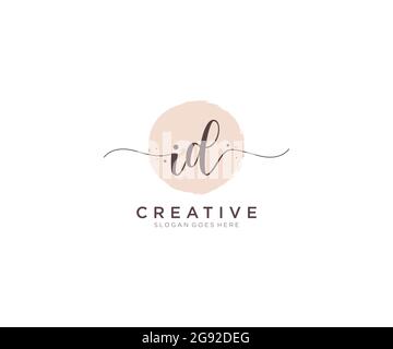 ID Logo femminile monogramma di bellezza e logo elegante design, scritta a mano logo di firma iniziale, matrimonio, moda, floreale e botanico con creativo Illustrazione Vettoriale