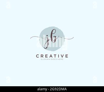 JB monogramma di bellezza del logo Femminile e design elegante del logo, logo di scrittura a mano della firma iniziale, matrimonio, moda, floreale e botanico con creativo Illustrazione Vettoriale