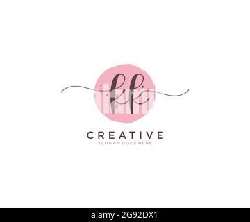 KK monogramma di bellezza del logo femminile e design elegante del logo, logo di scrittura a mano della firma iniziale, matrimonio, moda, floreale e botanico con creativo Illustrazione Vettoriale