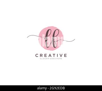 LF monogramma di bellezza con logo femminile e design elegante con logo, logo scritto a mano di firma iniziale, matrimonio, moda, floreale e botanico con creatività Illustrazione Vettoriale