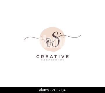 Logo OS Femminile monogramma di bellezza e design elegante logo, logo di scrittura a mano di firma iniziale, matrimonio, moda, floreale e botanico con creativo Illustrazione Vettoriale