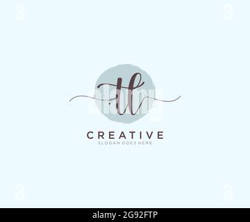 TL monogramma di bellezza del logo Femminile e design elegante del logo, logo di scrittura a mano della firma iniziale, matrimonio, moda, floreale e botanico con creativo Illustrazione Vettoriale