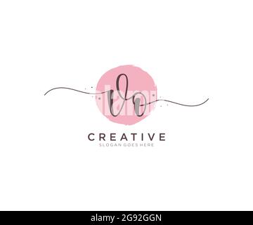 Vo Monogramma di bellezza del logo femminile e design elegante del logo, logo di scrittura a mano della firma iniziale, matrimonio, moda, floreale e botanico con creativo Illustrazione Vettoriale