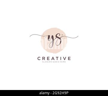 LOGO FEMMINILE YS monogramma di bellezza e design elegante logo, scritta a mano logo di firma iniziale, matrimonio, moda, floreale e botanico con creativo Illustrazione Vettoriale