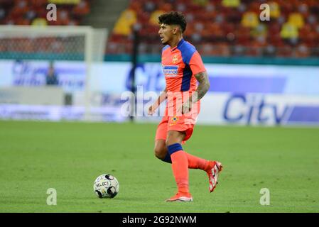 Florinel Coman FCSB durante la Conferenza UEFA gioco di Lega tra FCSB Bucarest vs Shakhtar Karagandy Kazahstan 22.07.2021, Bucarest , Romania Foto Stock